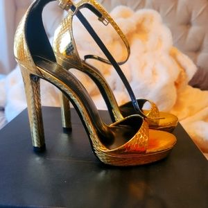 Ysl metallic 120 sandals